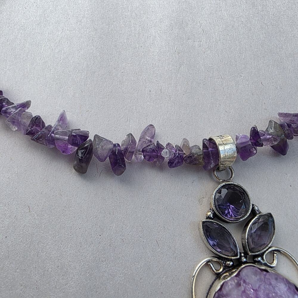 Statement Amethyst Stone Sterling Silver 925 Bead… - image 4